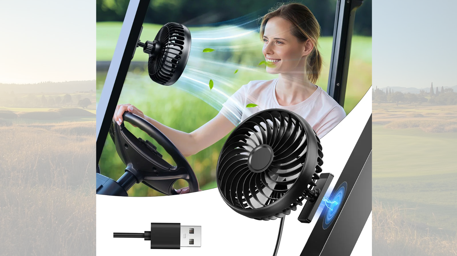 Golf Cart Magnetic Fan