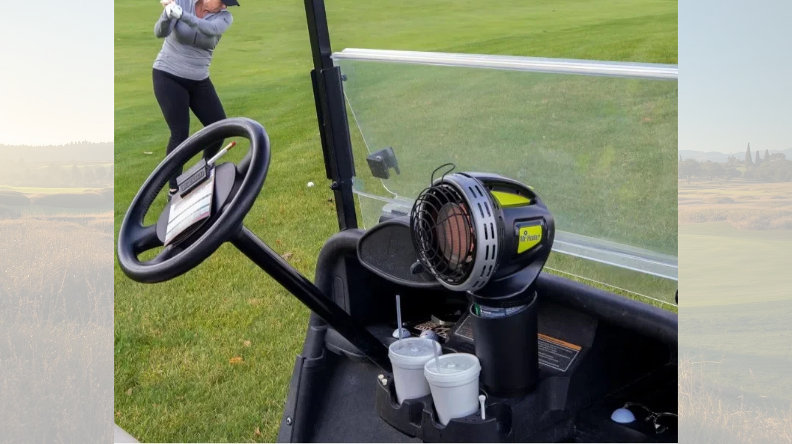 Golf Cart Heater Cup Holder